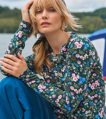 Woman wearing a Long Sleeve Roll Neck