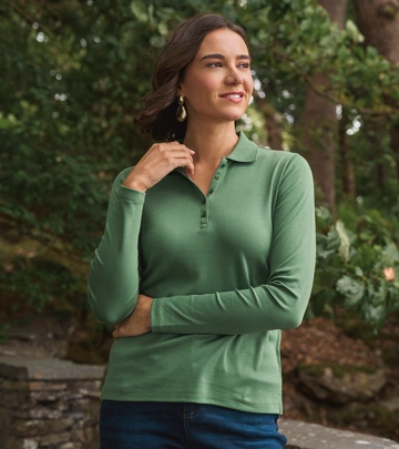 Woman wearing a Long Sleeve Roll Neck