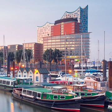 Hamburg bridge and skyline