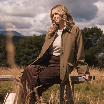 Georgia wearing Land's End edit collection