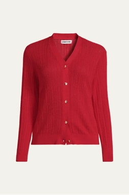 Silk Blend V-Neck Cardigan