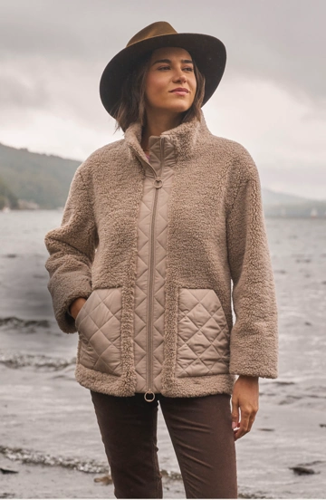 Woman wearing new arrivals in a Lands End zip jacket