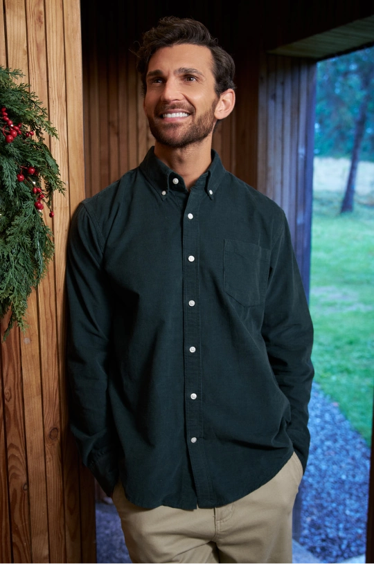Man wearing a Corduroy Shirt